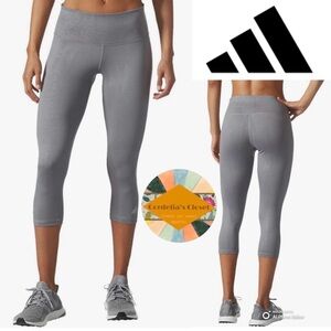 #117 Adidas Climalite Ultimate Mid-Rise 7/8 Cropped Leggings Gym Grey sz. Medium